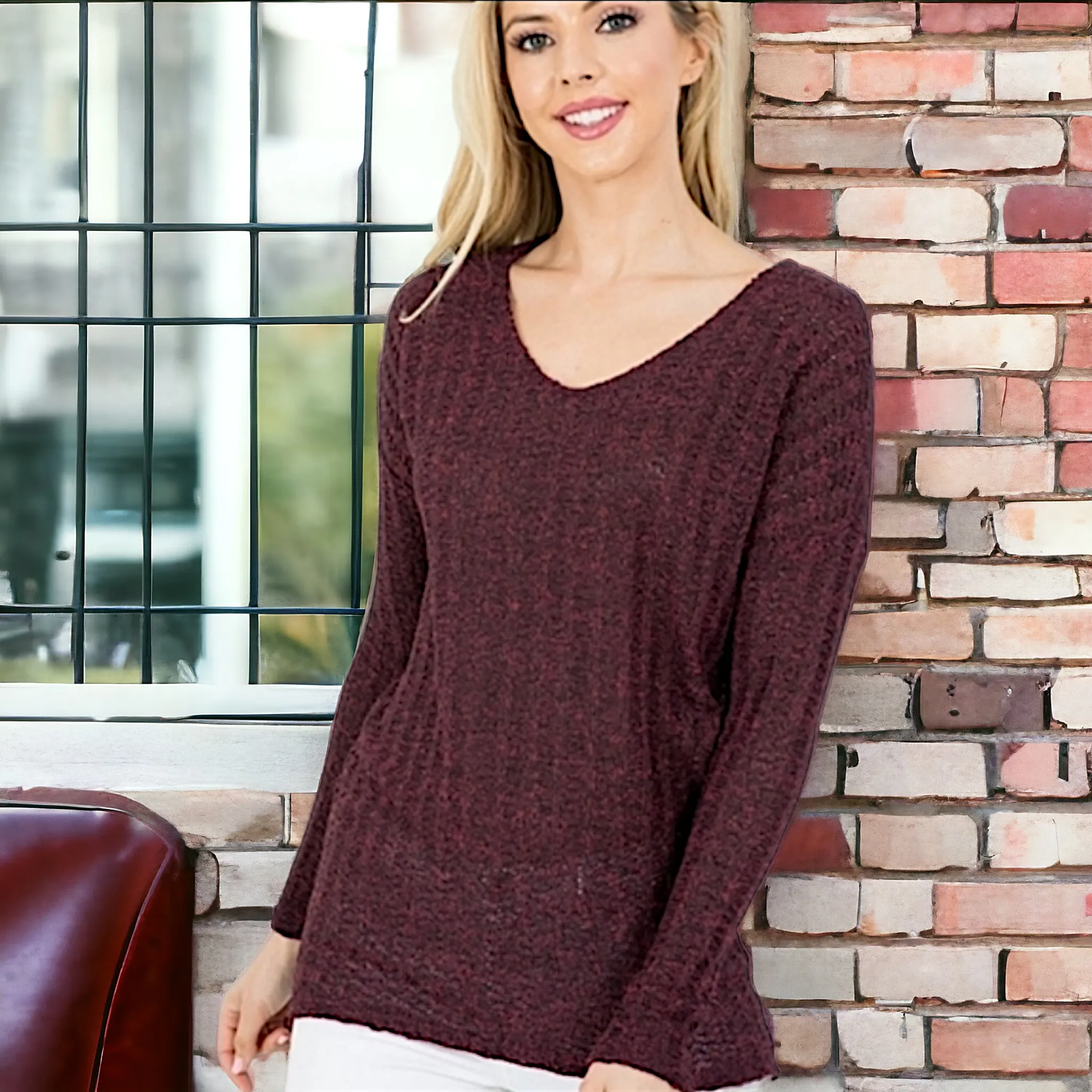 Knit V-neck Top