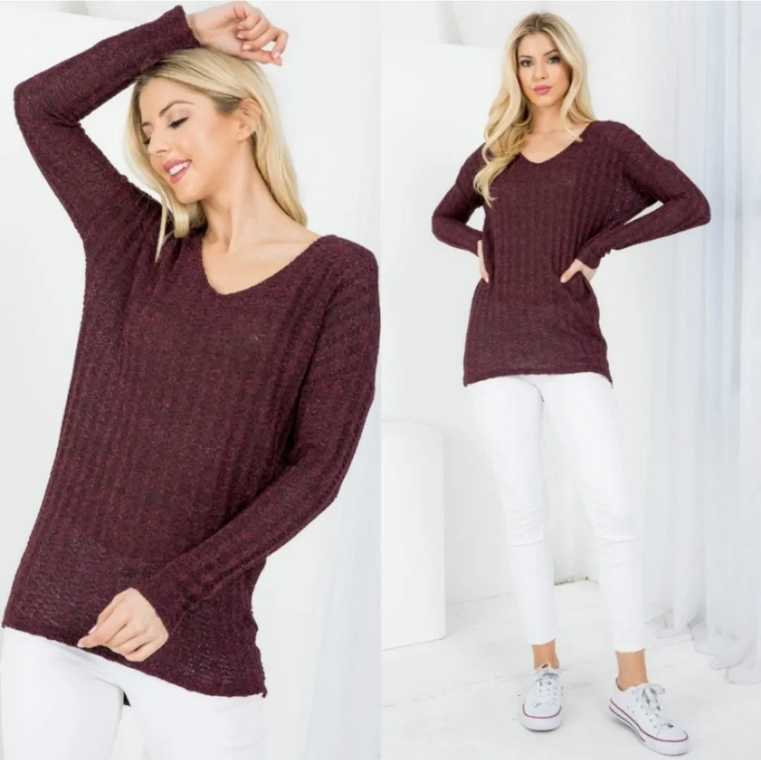 Knit V-neck Top