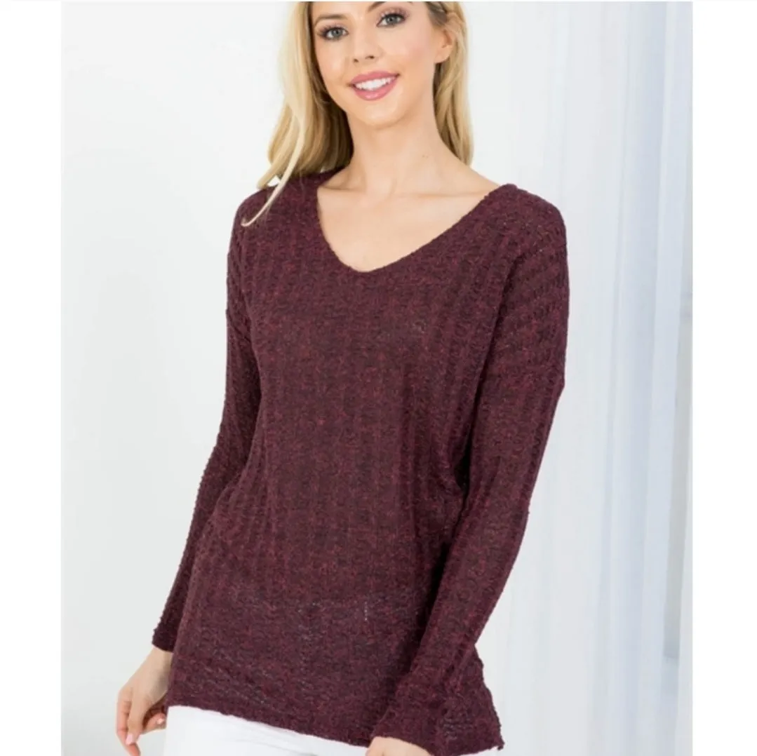 Knit V-neck Top