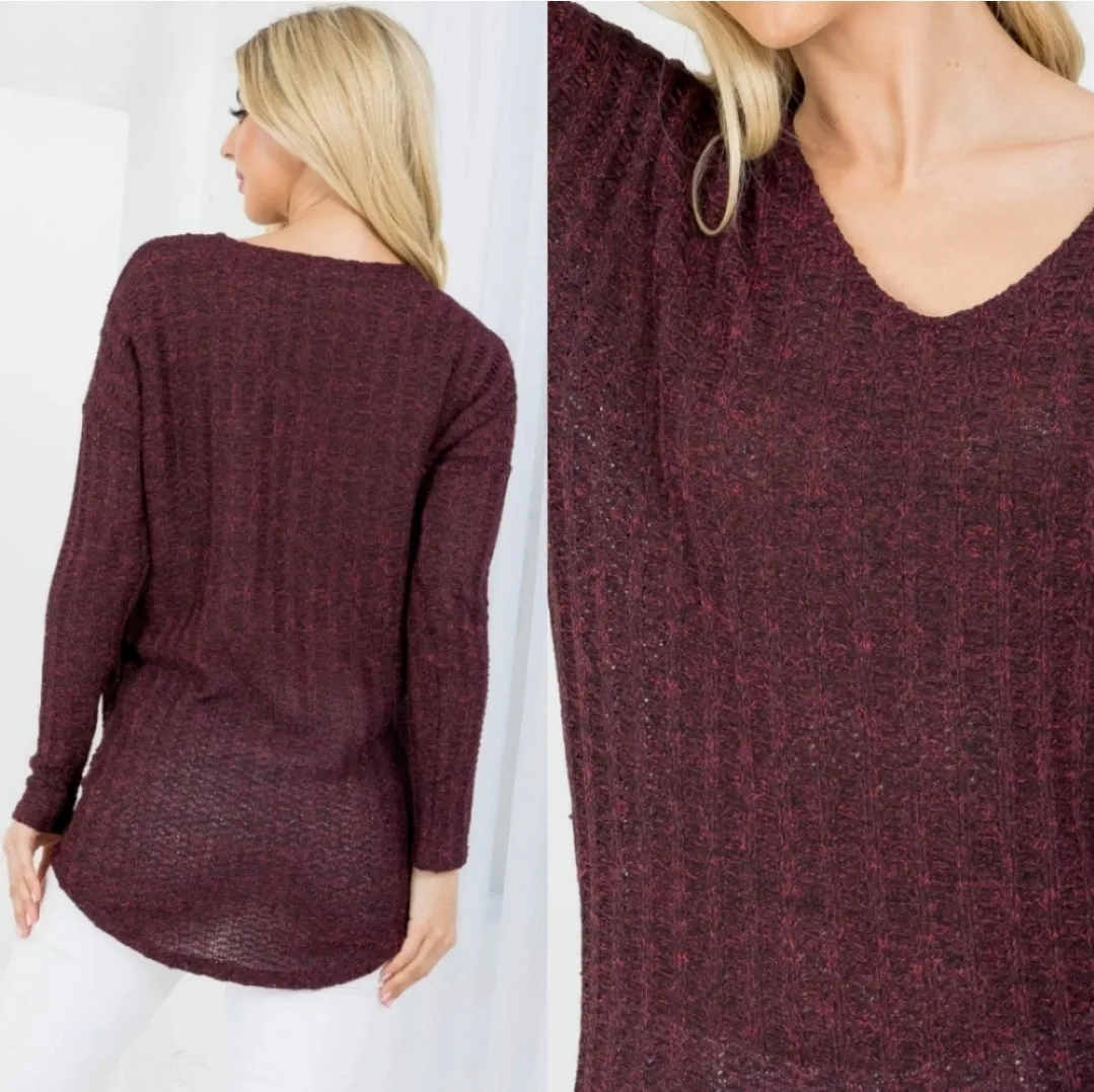 Knit V-neck Top