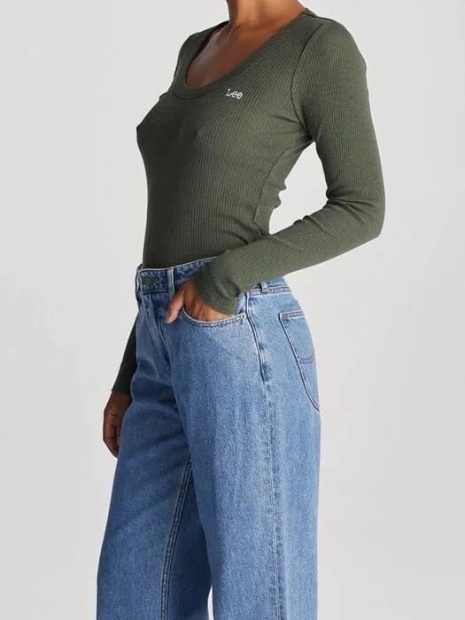 Lee Essential LS Rib Tee - Olive