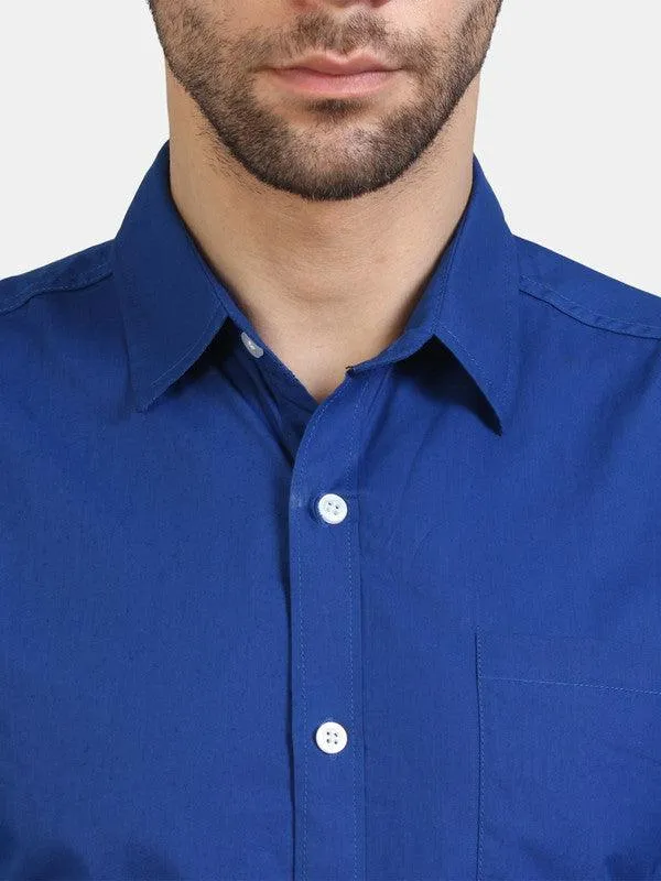 Life Roads full sleeve casual royal blue cotton shirt for Men and boy