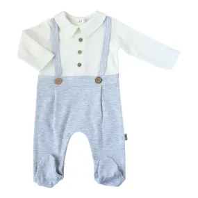 Light Grey and White Saloupette Jumpsuit