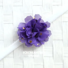 Little Lilac Purple Gold Dot Bloom Collar Slide On - Small Flower Collar Accessory