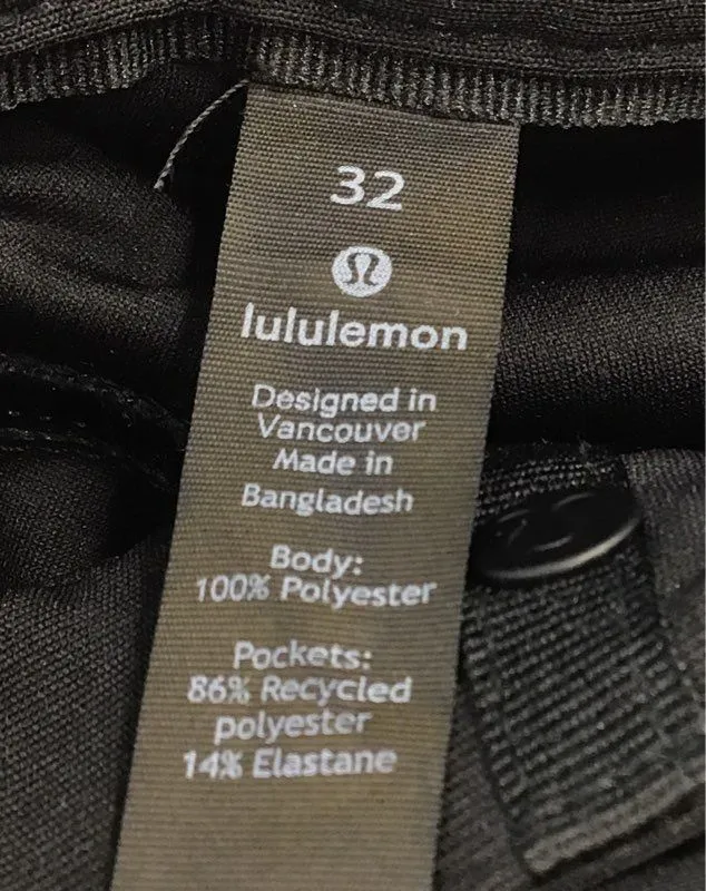 Lululemon Men's Black Chino Pants - Size 32