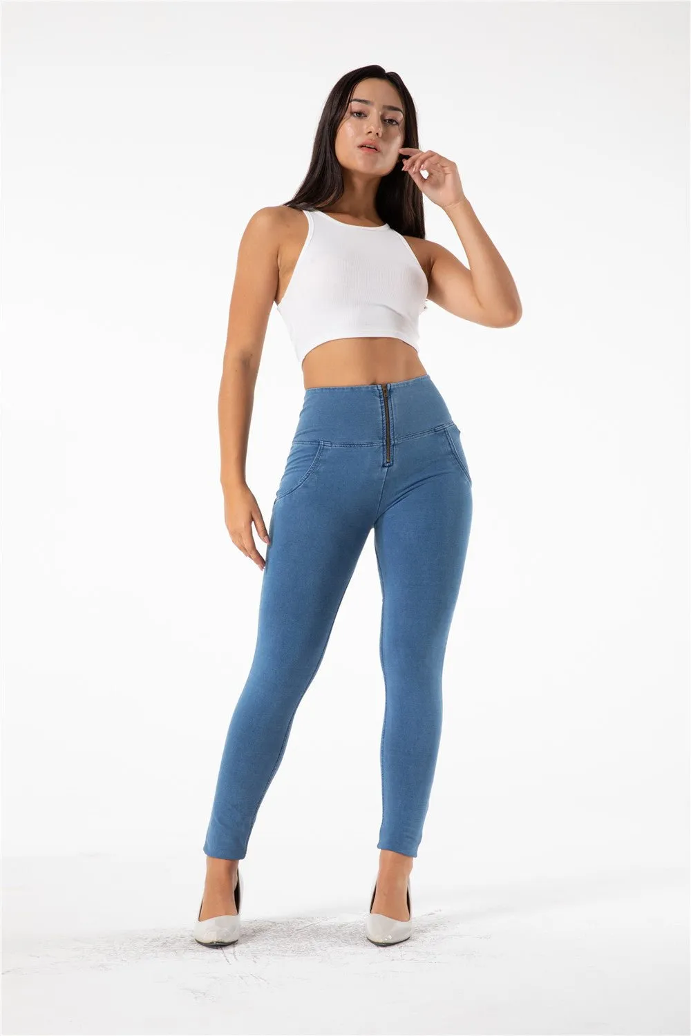 Melody shaping pants high waist light blue denim