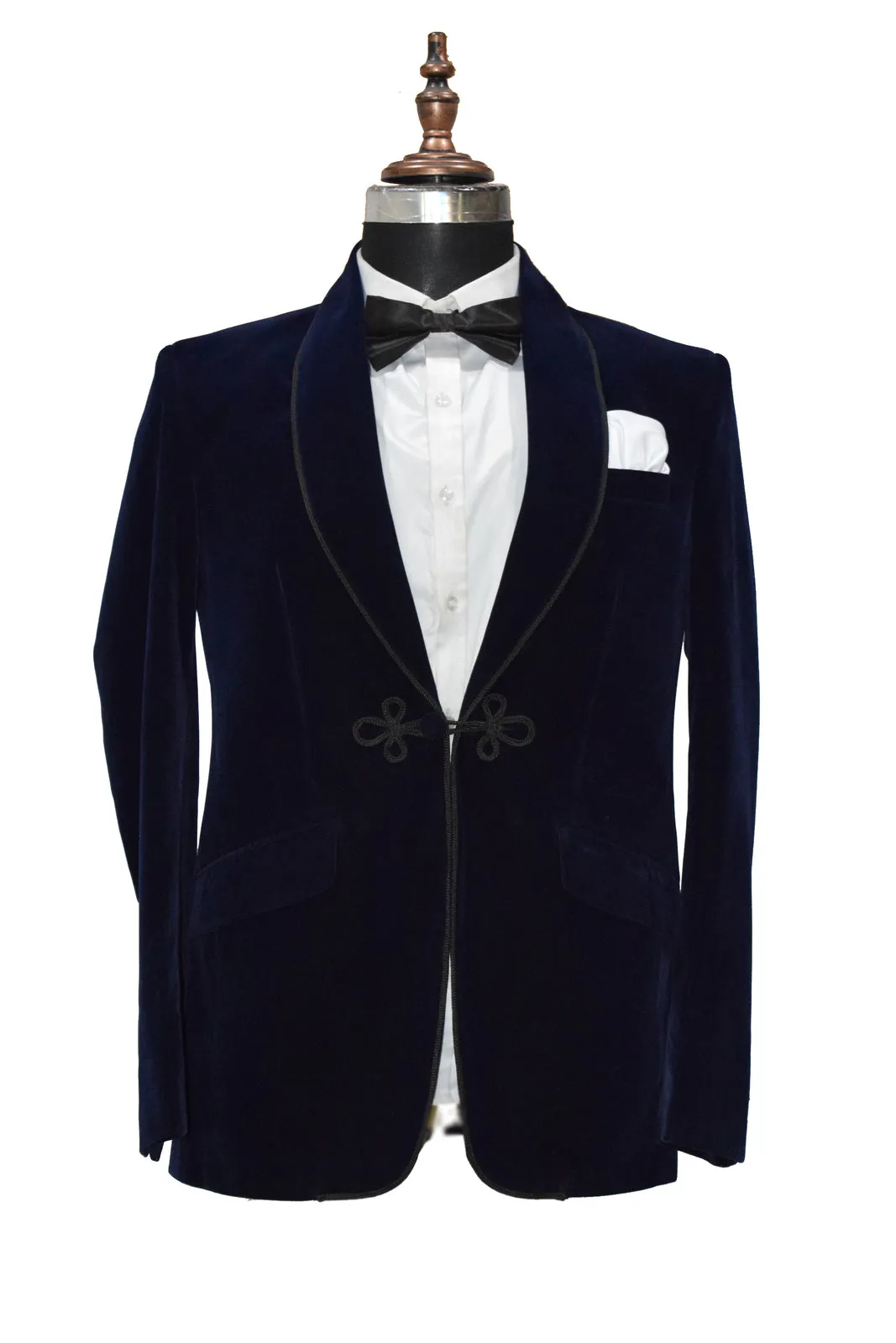 Men's Navy Blue Smoking Jacket Designer Dinner Party Wear jacket