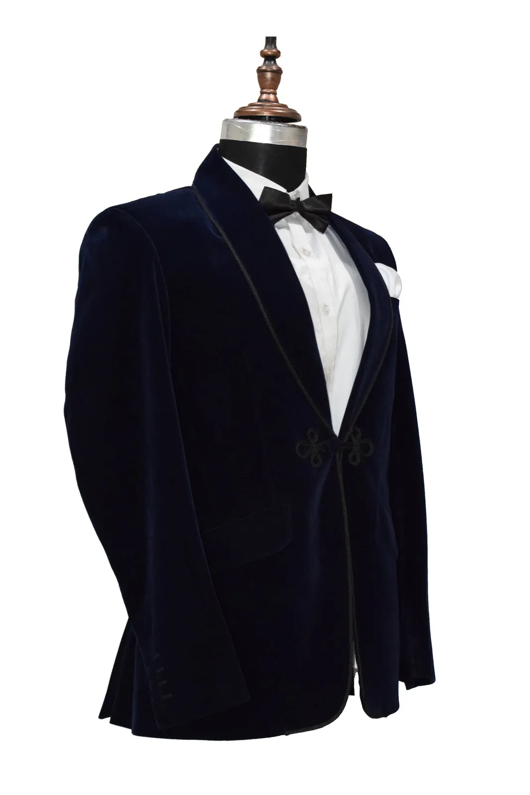 Men's Navy Blue Smoking Jacket Designer Dinner Party Wear jacket