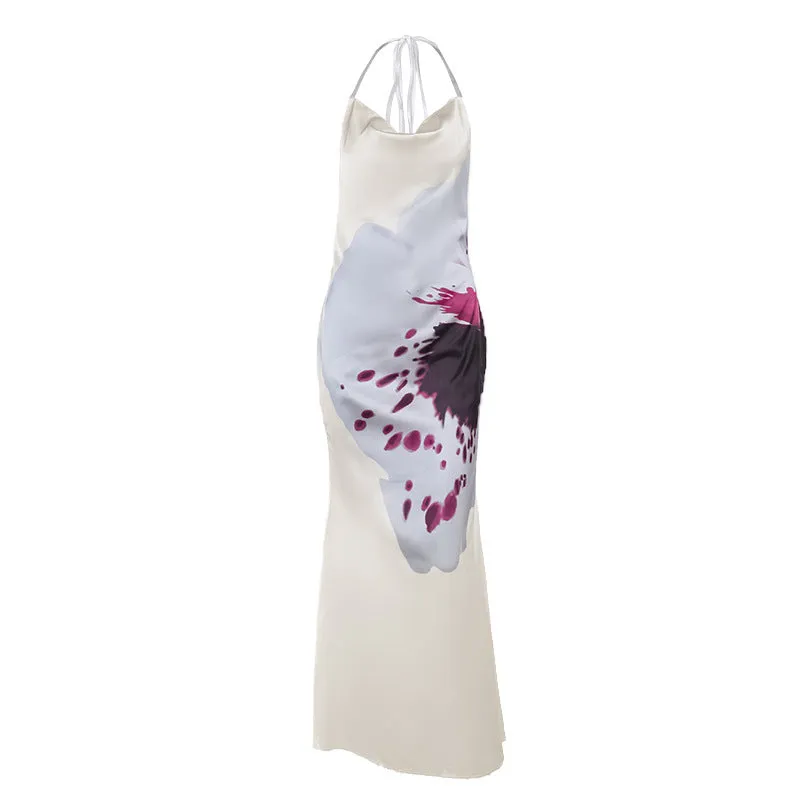 Michele Print Sexy Long Dress