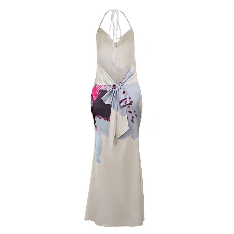 Michele Print Sexy Long Dress