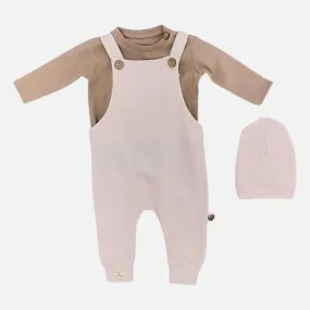 Natural Waffle Overall   Pullover   Mütze - 3er Set - Creme