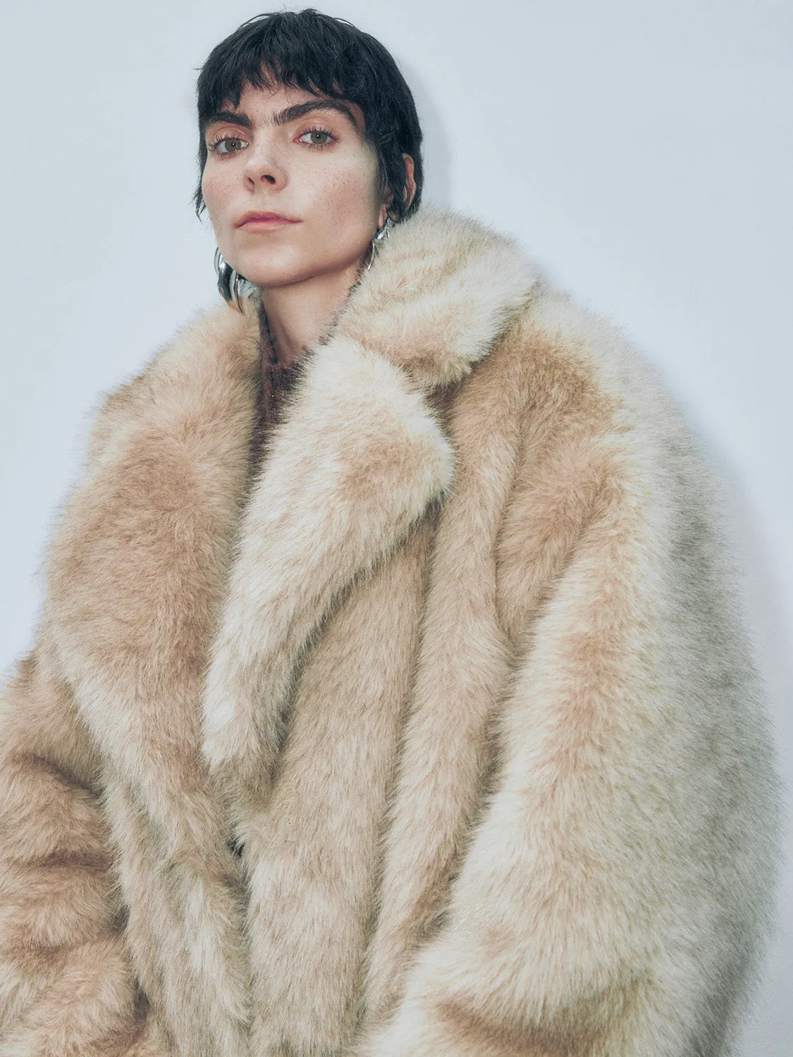 Notched Collar Fur Jackets