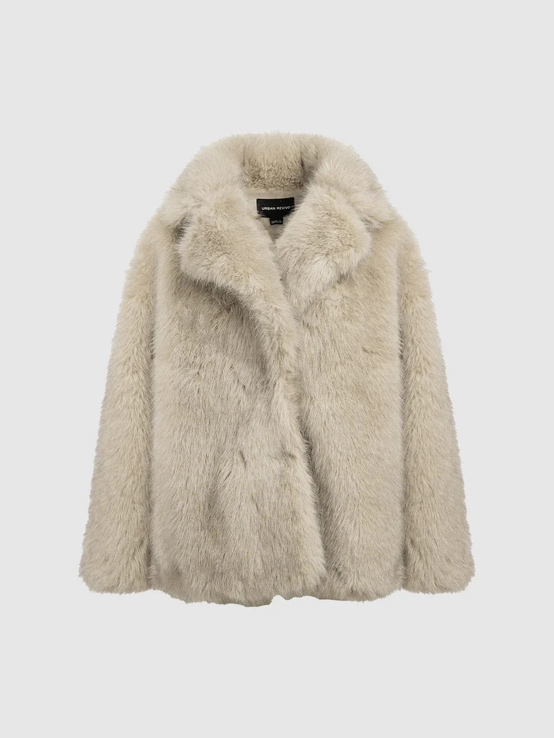 Notched Collar Fur Jackets