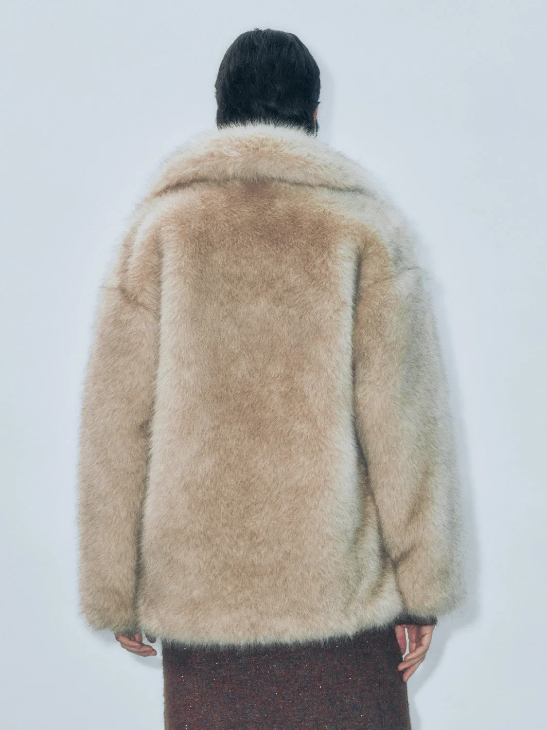 Notched Collar Fur Jackets