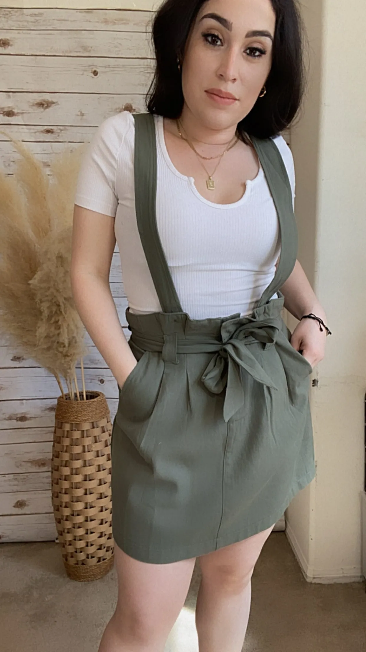 Olive Skirt Overall