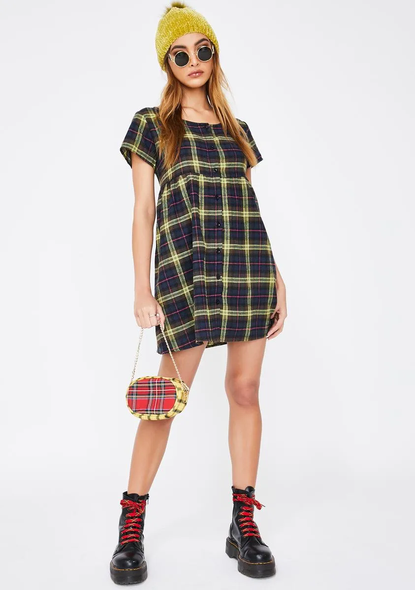 Plaid Skibbie Babydoll Dress