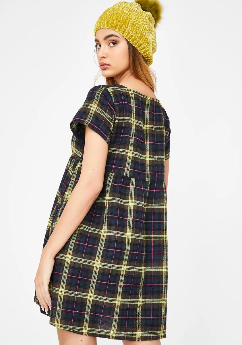 Plaid Skibbie Babydoll Dress