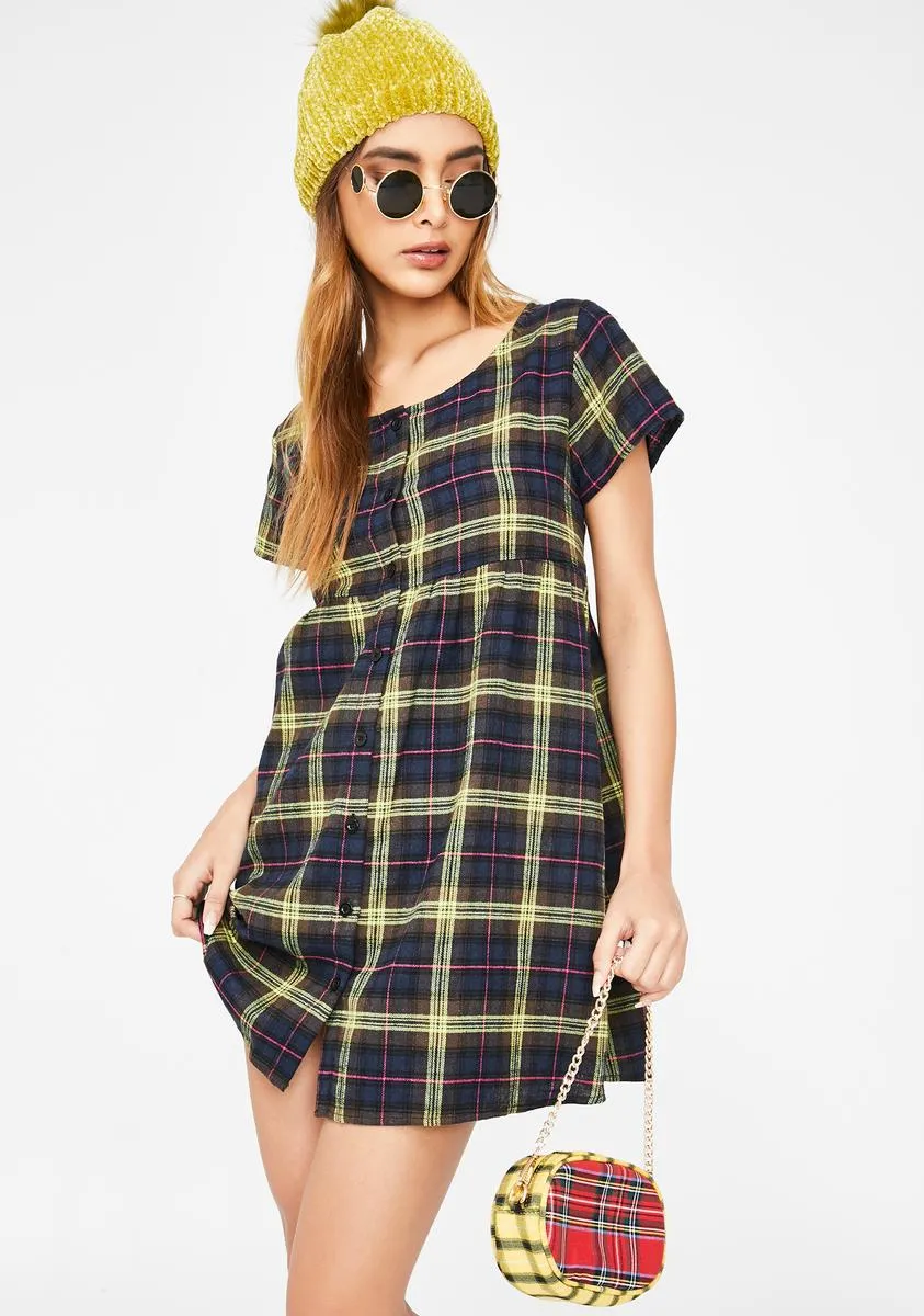 Plaid Skibbie Babydoll Dress