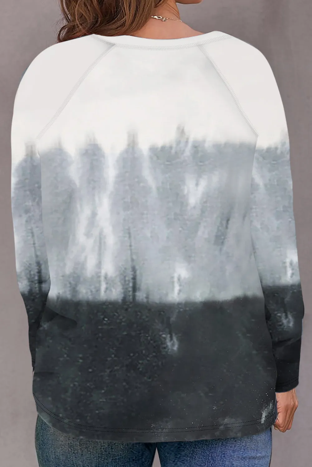Plus Size Raglan Long Sleeve Spiral Tie Dye T Shirt