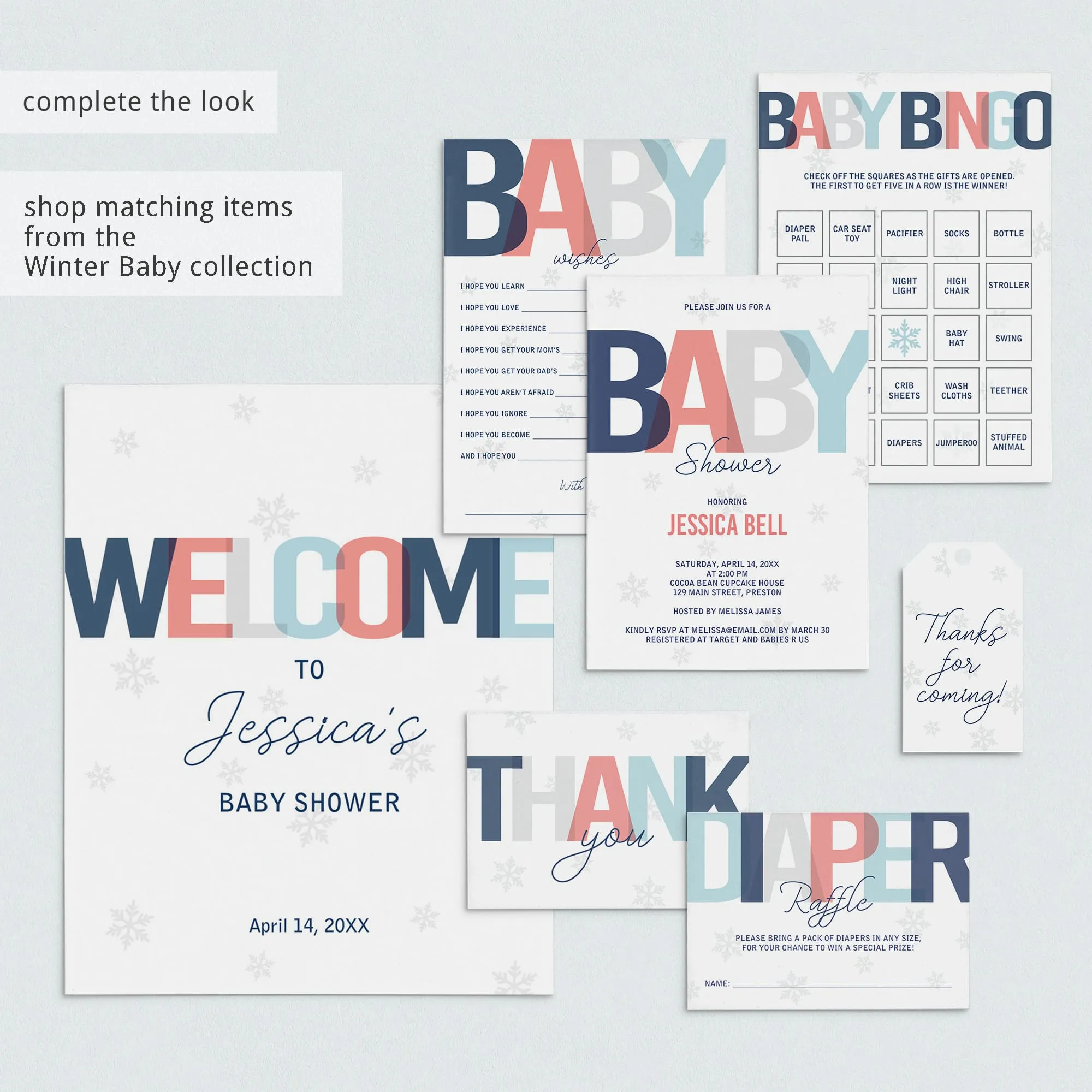 Printable Winter Shower Game The Price is Right