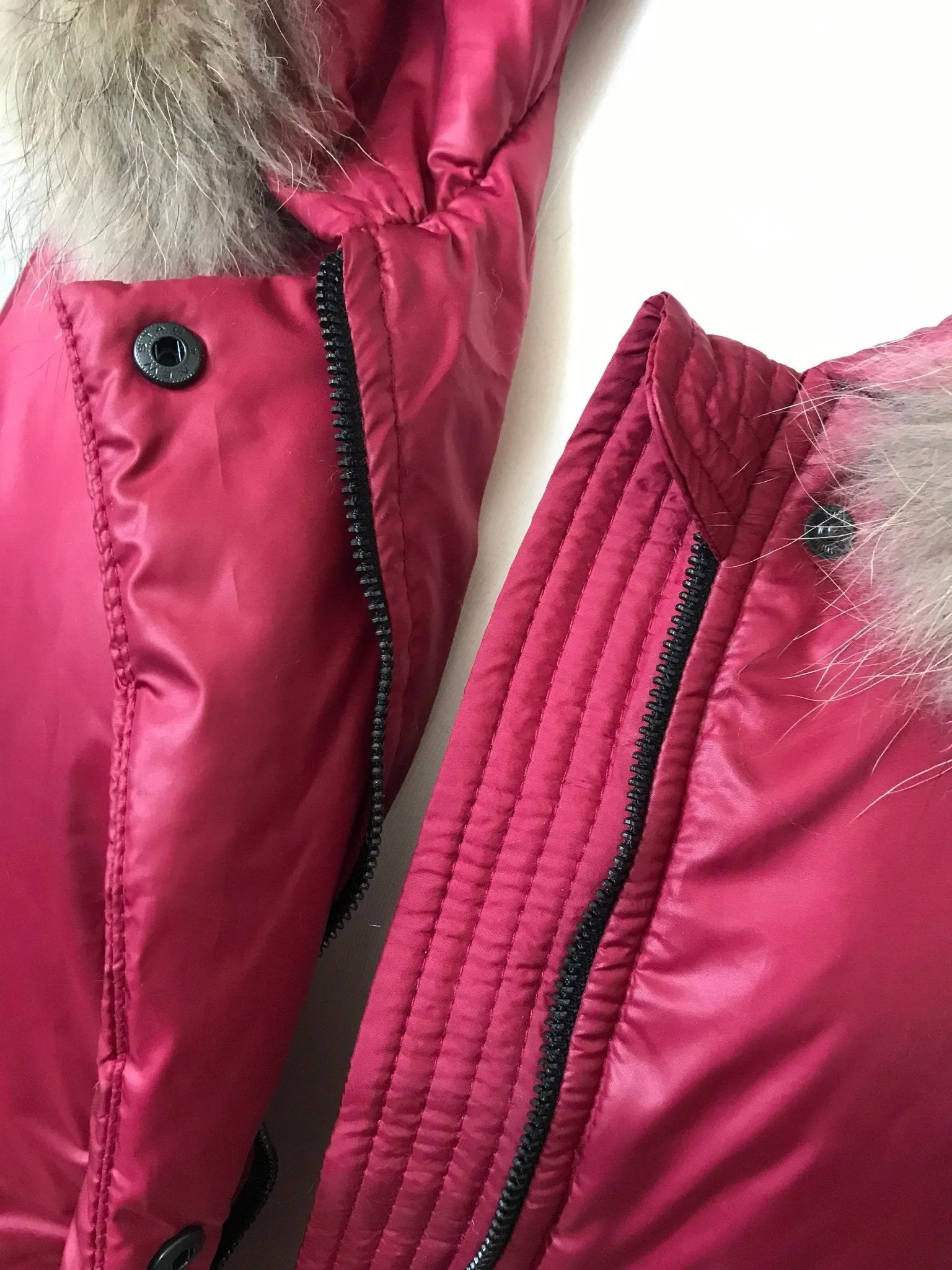 Puffer Women Cherry Quilted Coat Trim raccoon  Fur