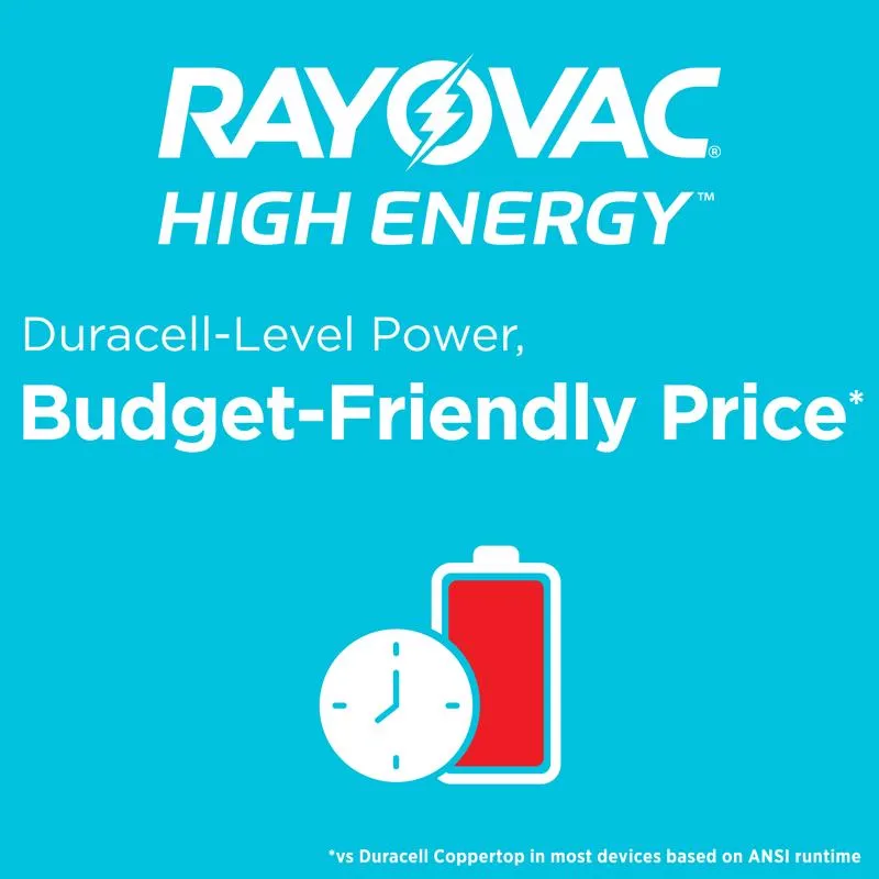 Rayovac High Energy AA Alkaline Batteries 4 pk Carded
