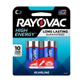 Rayovac High Energy C Alkaline Batteries 2 pk Carded