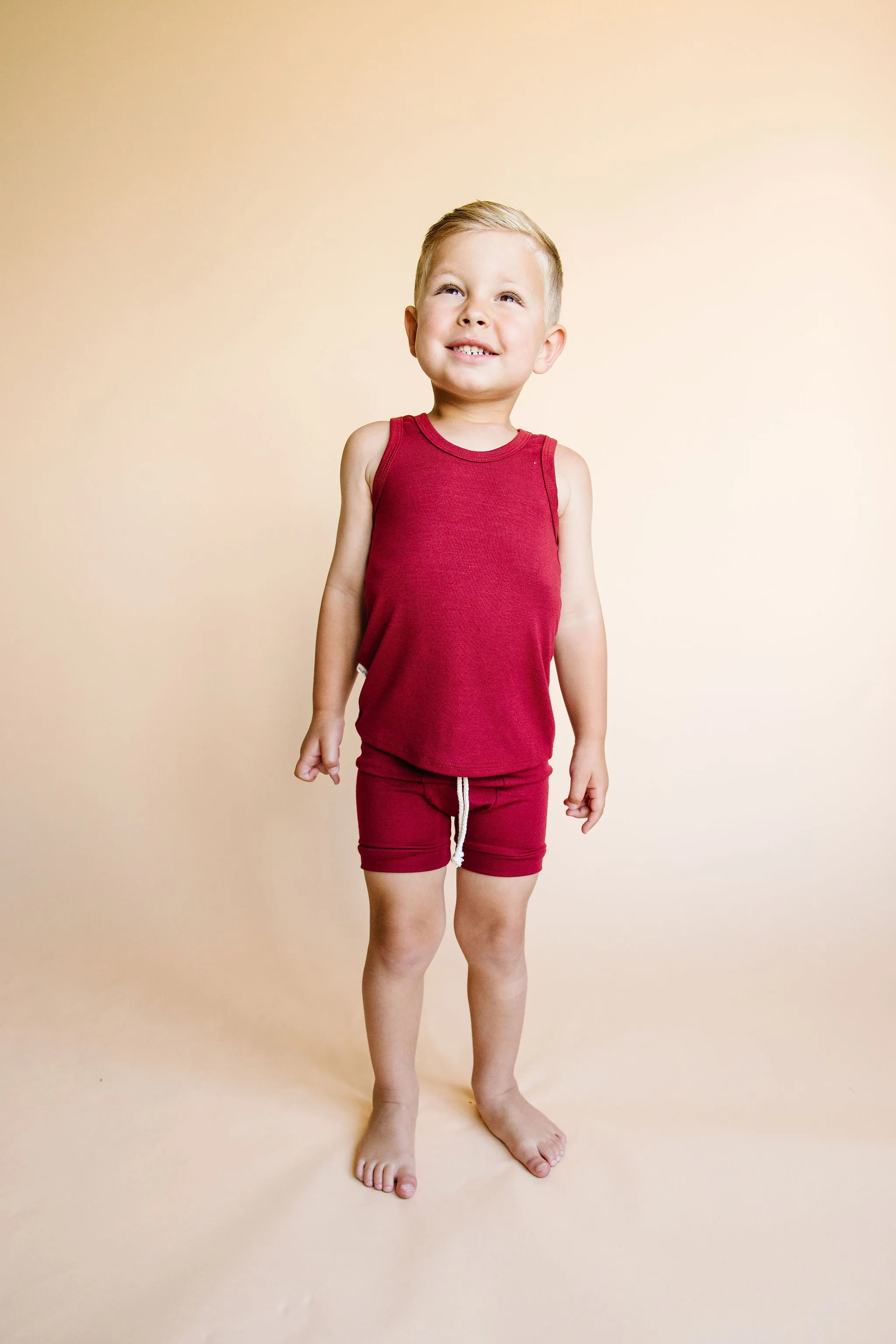 rib knit tank top CO - crimson