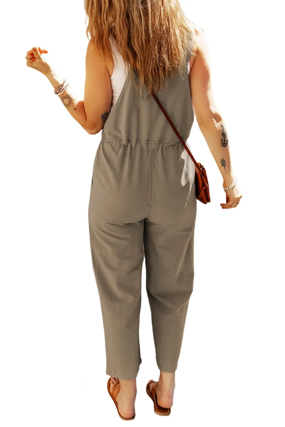 Sage Buttoned Straps Overall