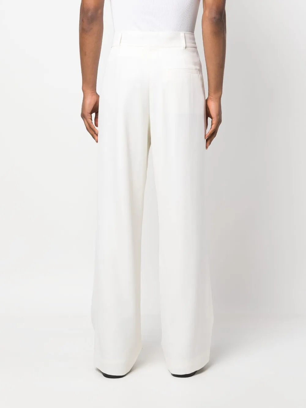 seam-detailing straight-leg trousers