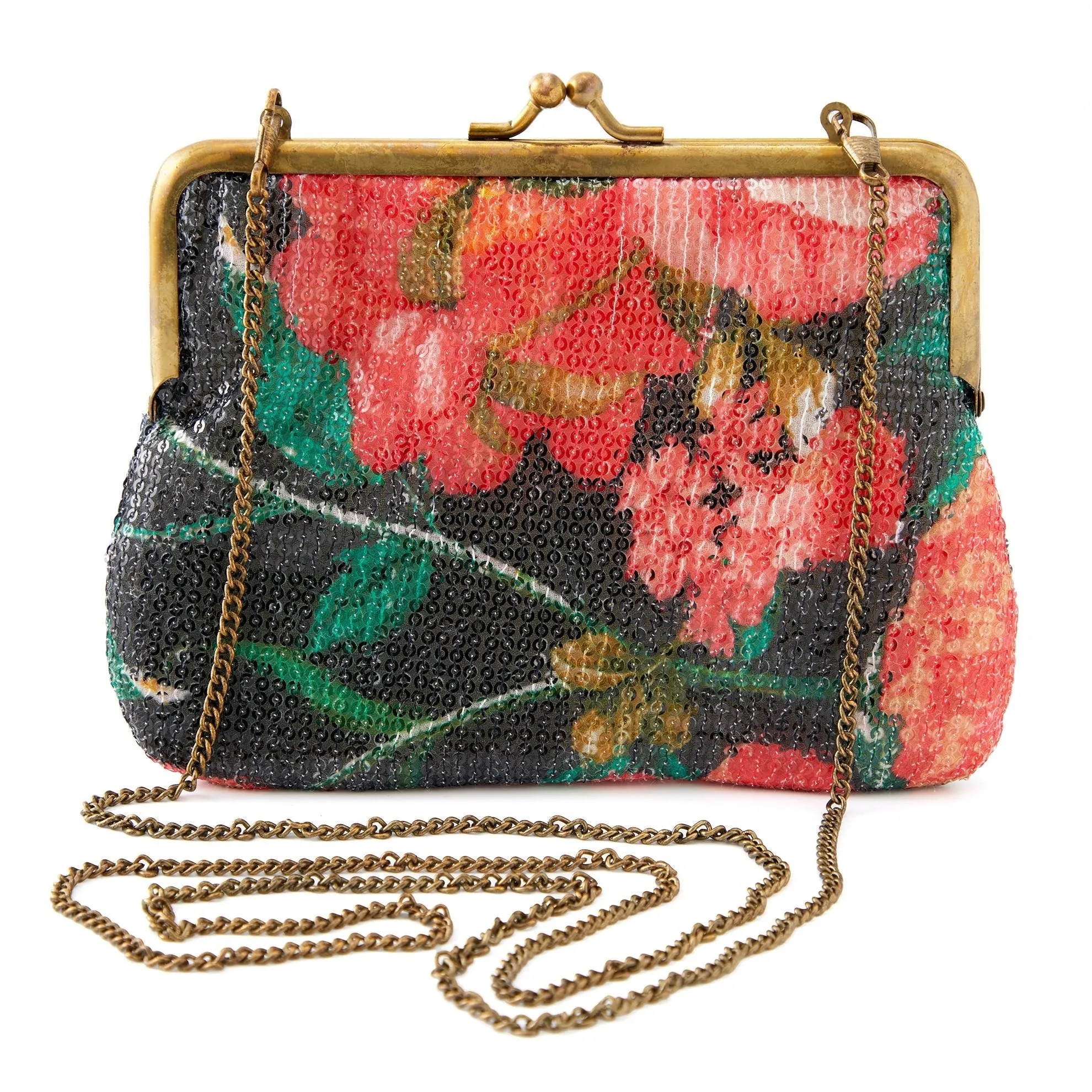 Sequined Roses Clutch