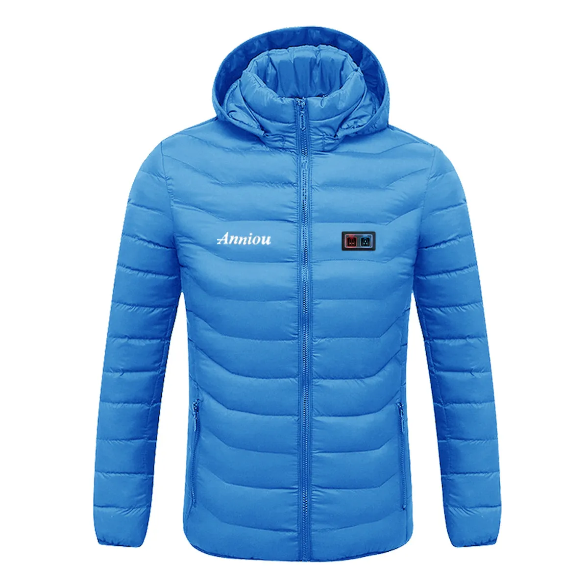Sidiou Group 5 Zones USB Electric Heated Jacket For Men Women Winter Outdoor Warm Detachable Hood Coat Waterproof Heating Down Cotton Jacket