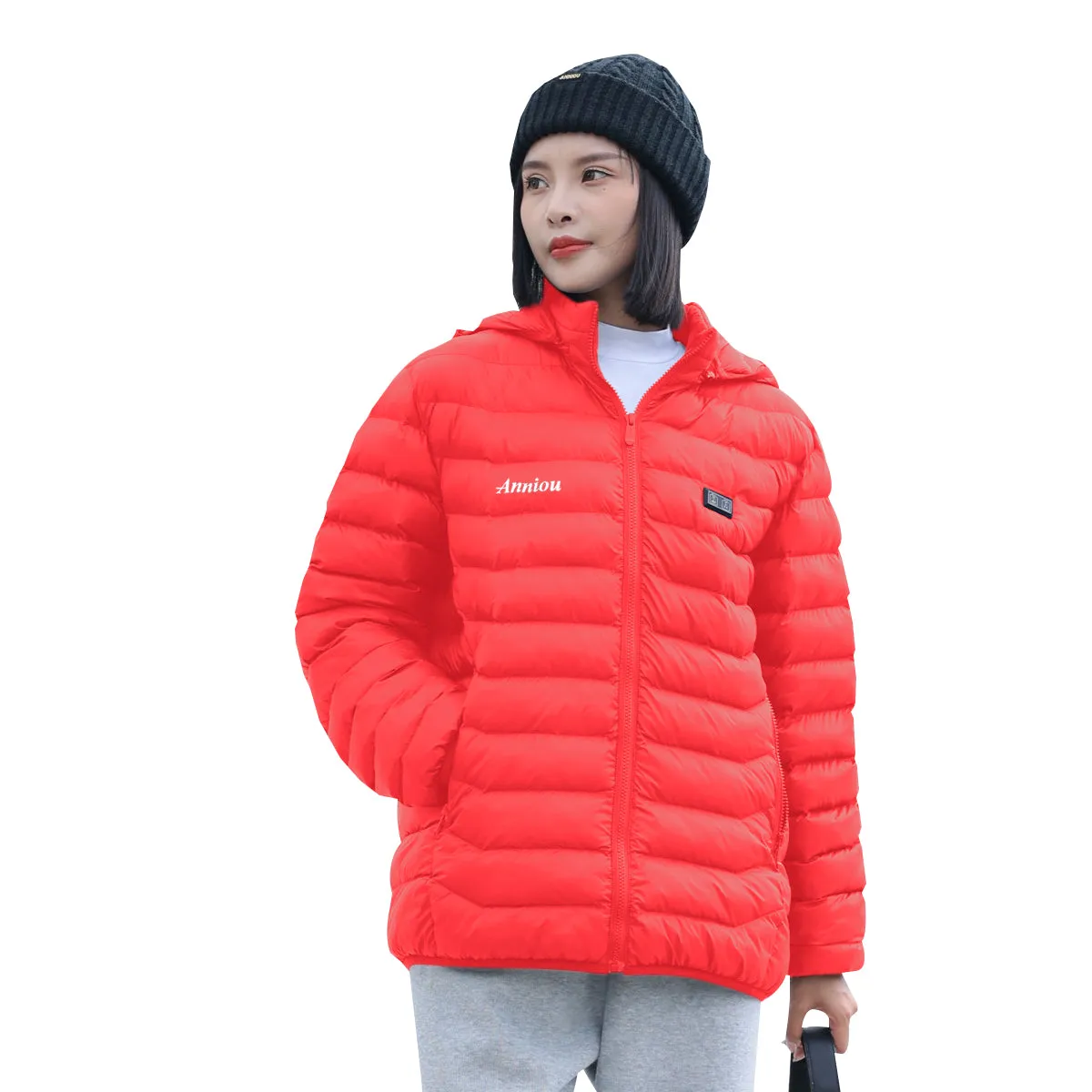 Sidiou Group 5 Zones USB Electric Heated Jacket For Men Women Winter Outdoor Warm Detachable Hood Coat Waterproof Heating Down Cotton Jacket