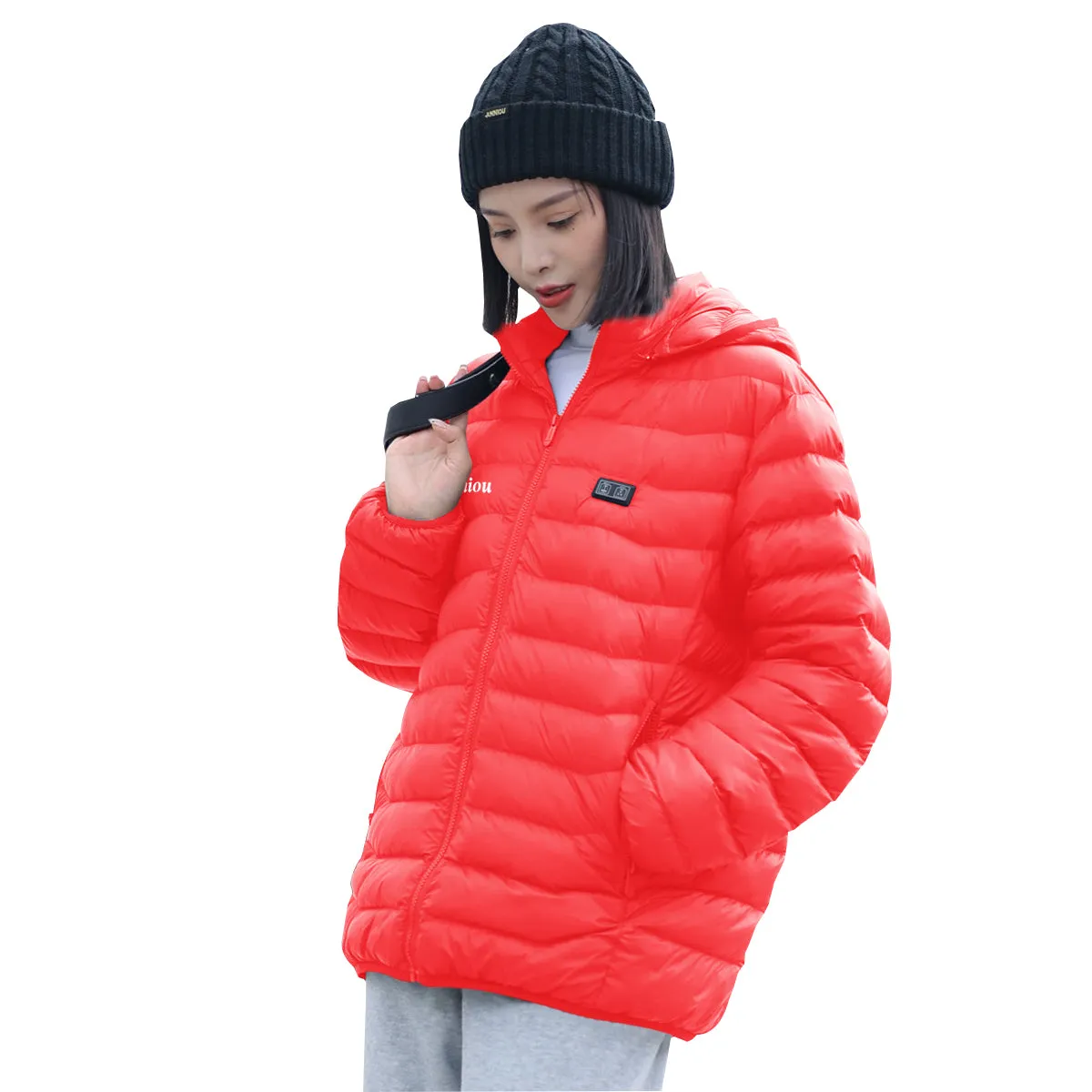 Sidiou Group 5 Zones USB Electric Heated Jacket For Men Women Winter Outdoor Warm Detachable Hood Coat Waterproof Heating Down Cotton Jacket