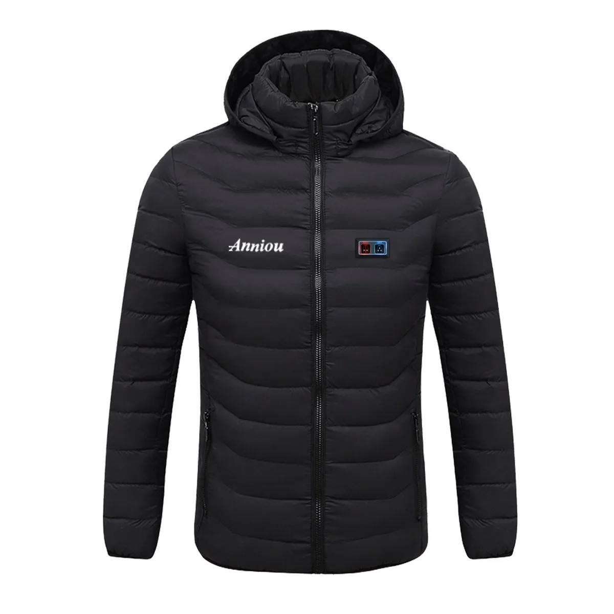 Sidiou Group 5 Zones USB Electric Heated Jacket For Men Women Winter Outdoor Warm Detachable Hood Coat Waterproof Heating Down Cotton Jacket