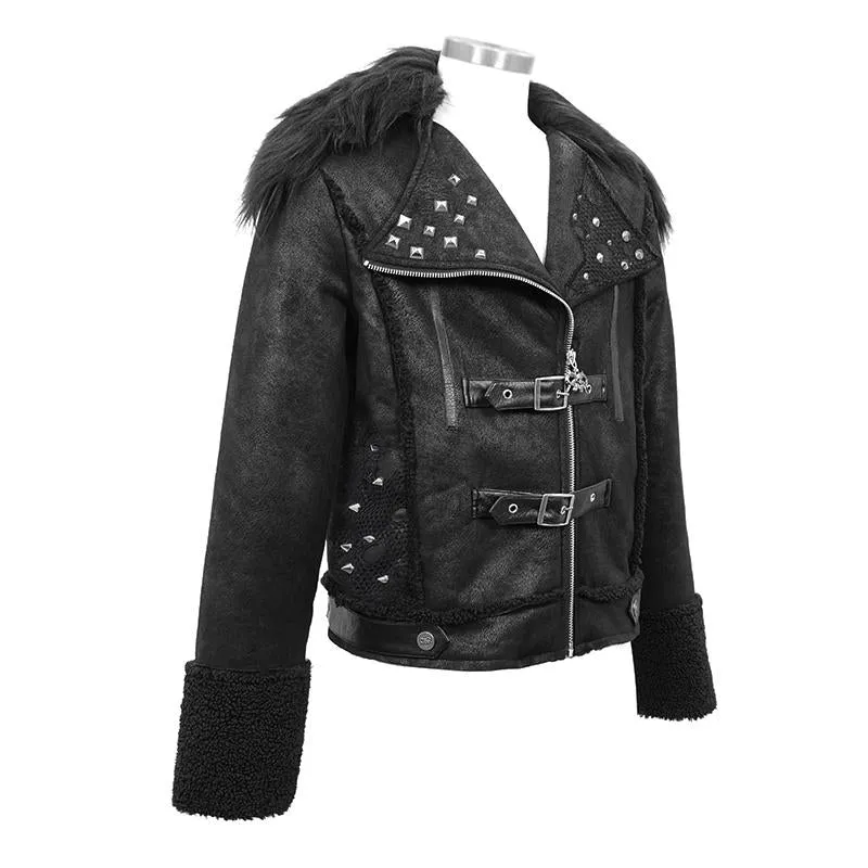 'Soul Case' Punk Jacket With Fur Collar