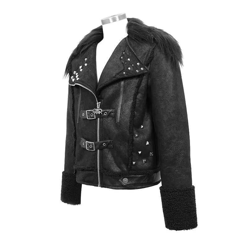 'Soul Case' Punk Jacket With Fur Collar