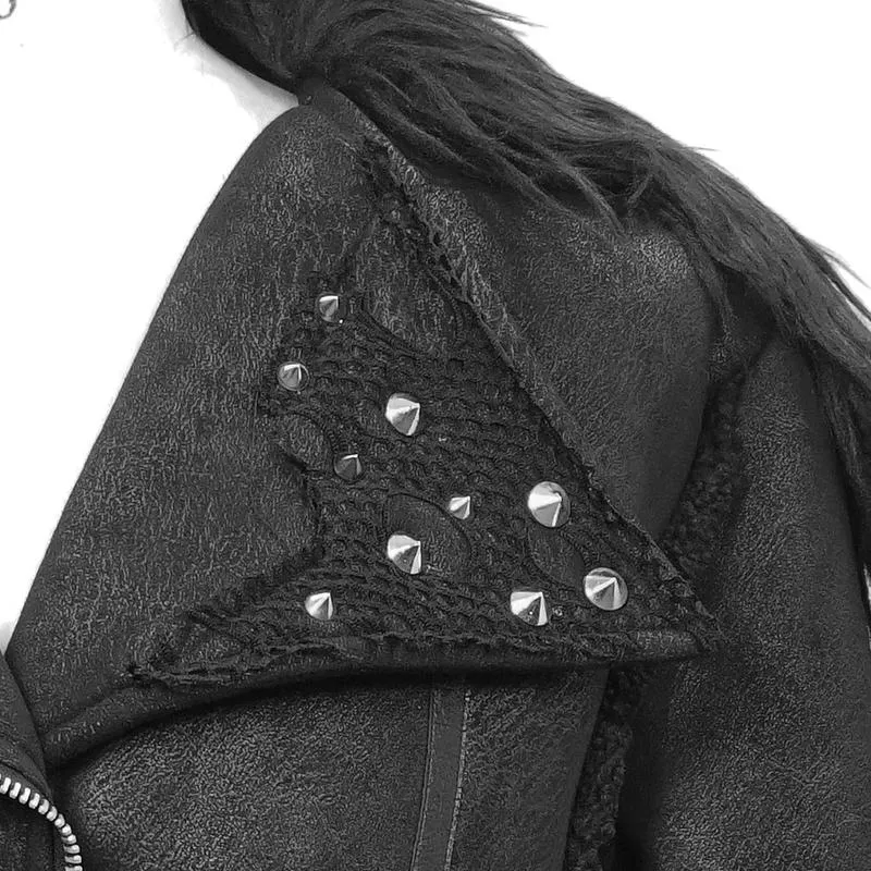 'Soul Case' Punk Jacket With Fur Collar