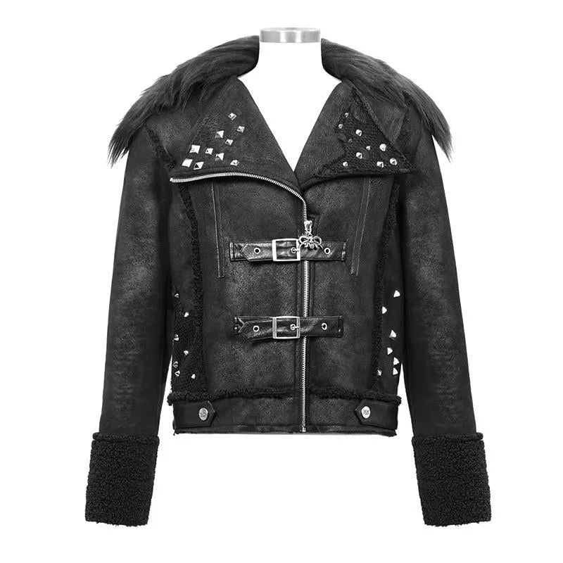 'Soul Case' Punk Jacket With Fur Collar