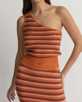 Spirit One Shoulder Knit Stripe Top