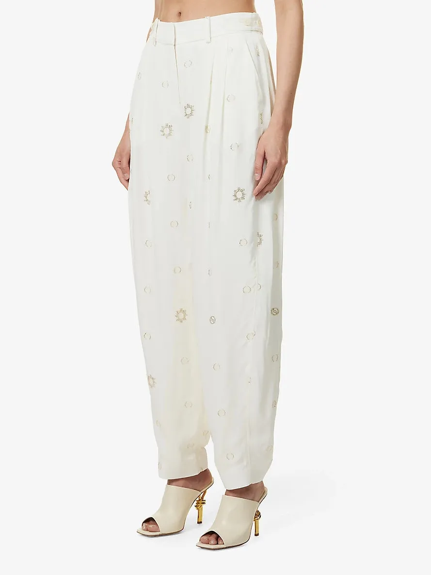 Stella McCartney Foil Dot Banana Leg Trousers