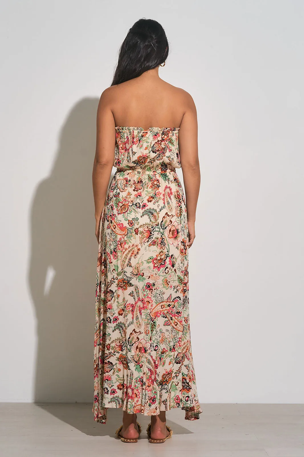 Strapless Paisley Maxi Dress