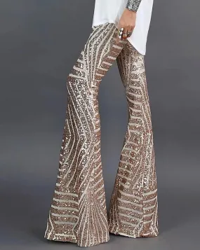 Sylis - Gold glitter rubber pants