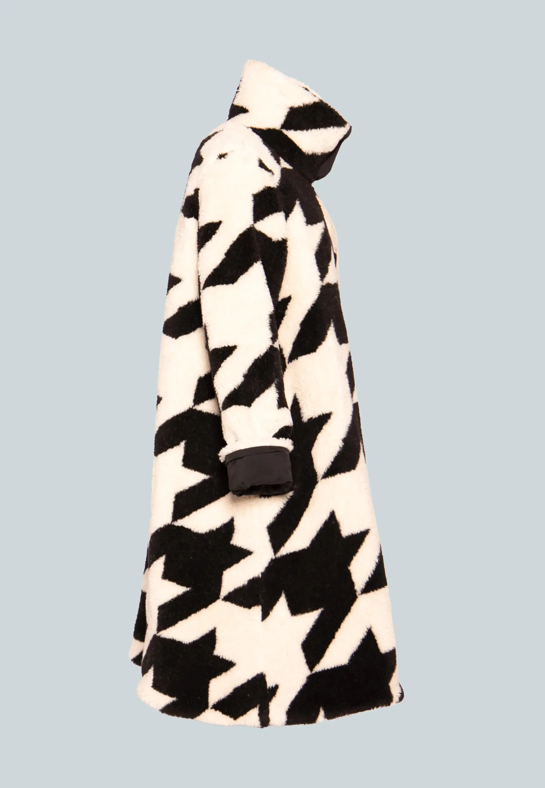 TWIST Long, printed, reversible teddy coat