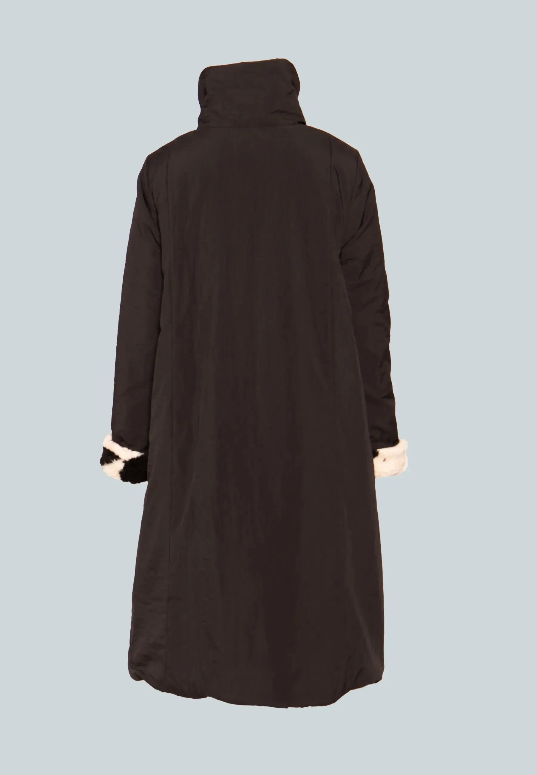 TWIST Long, printed, reversible teddy coat
