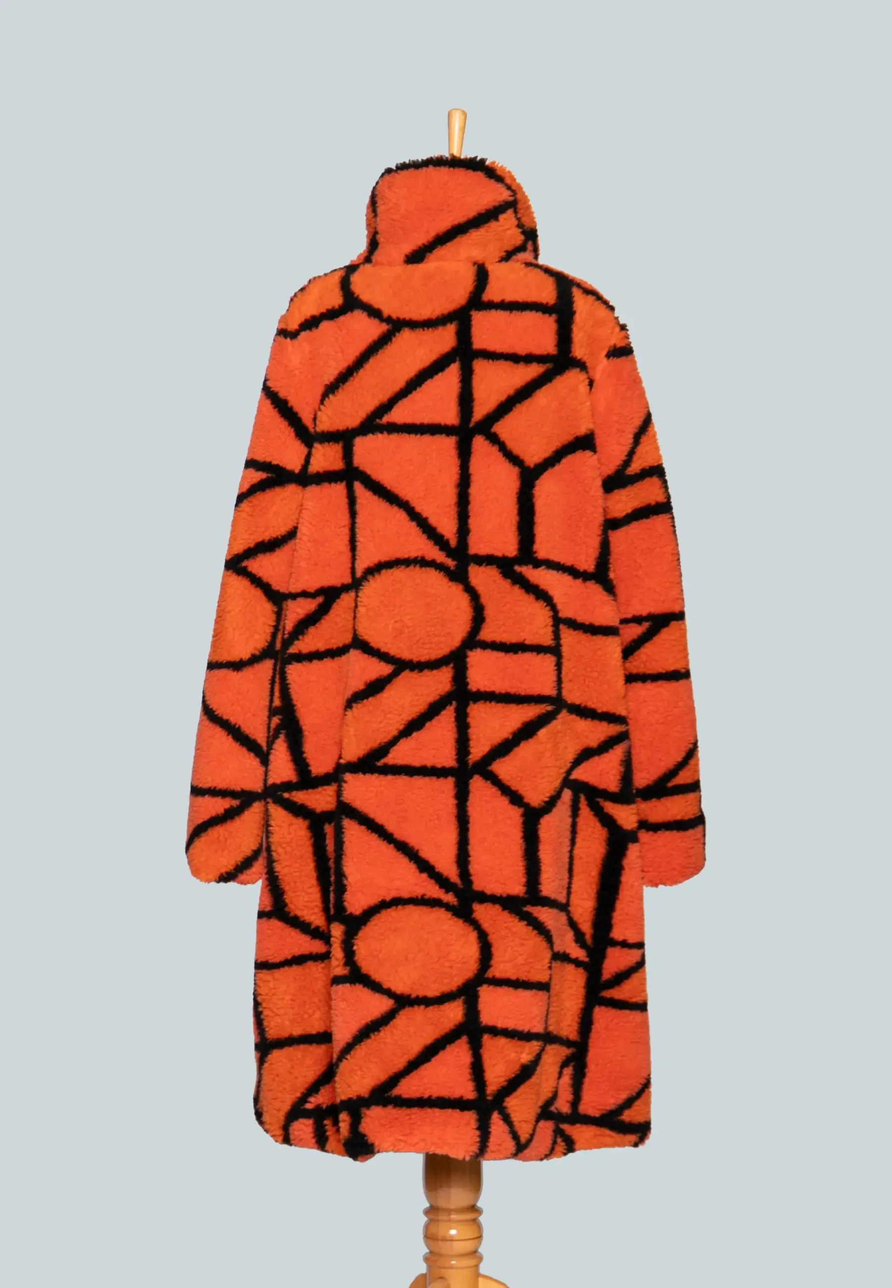 TWIST Long, printed, reversible teddy coat