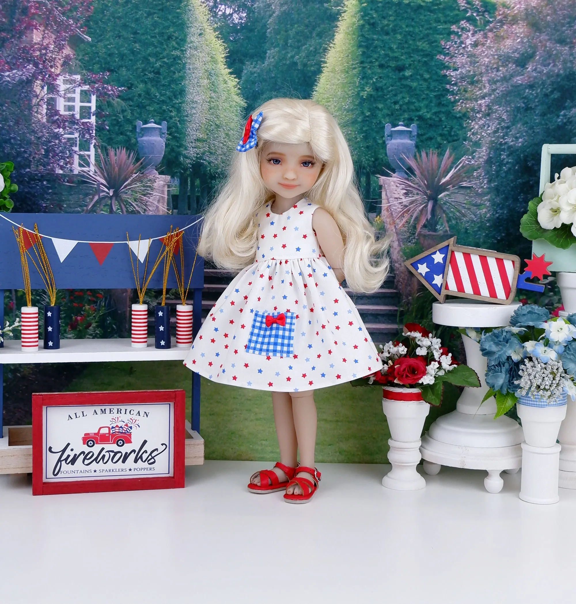 USA Stars - dress with sandals for Ruby Red Fashion Friends doll