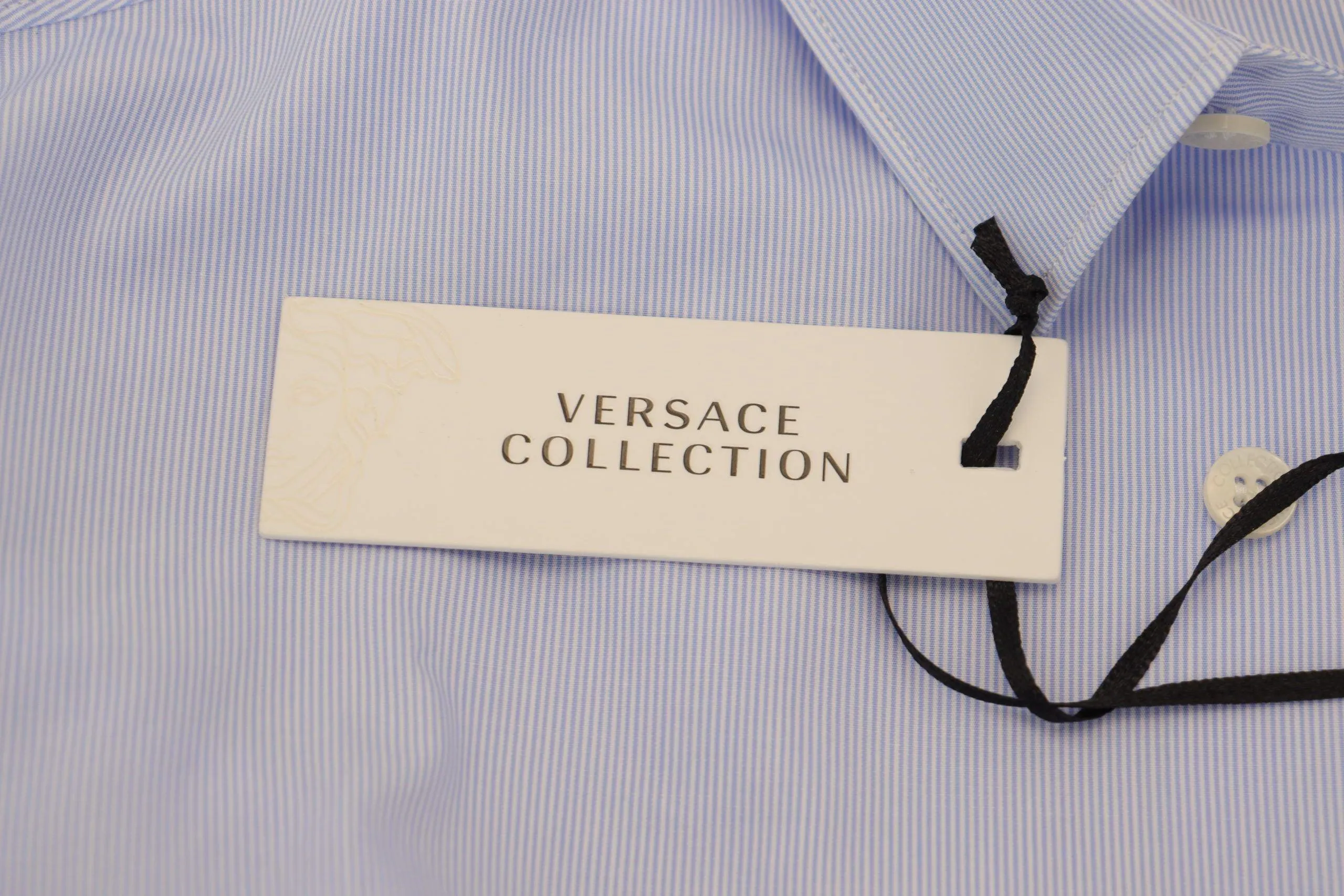 Versace Collection Light Blue Cotton Formal Men Shirt