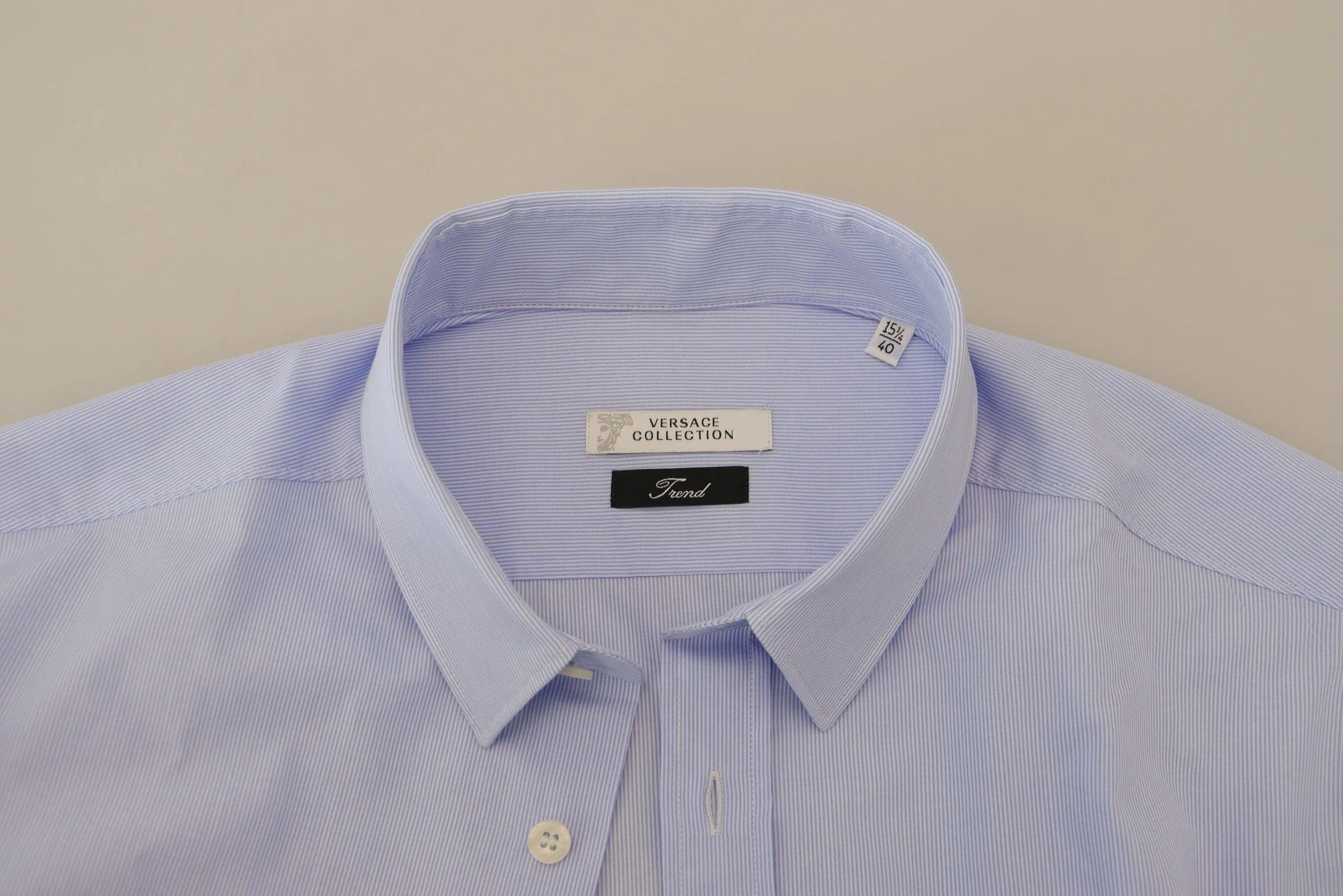 Versace Collection Light Blue Cotton Formal Men Shirt
