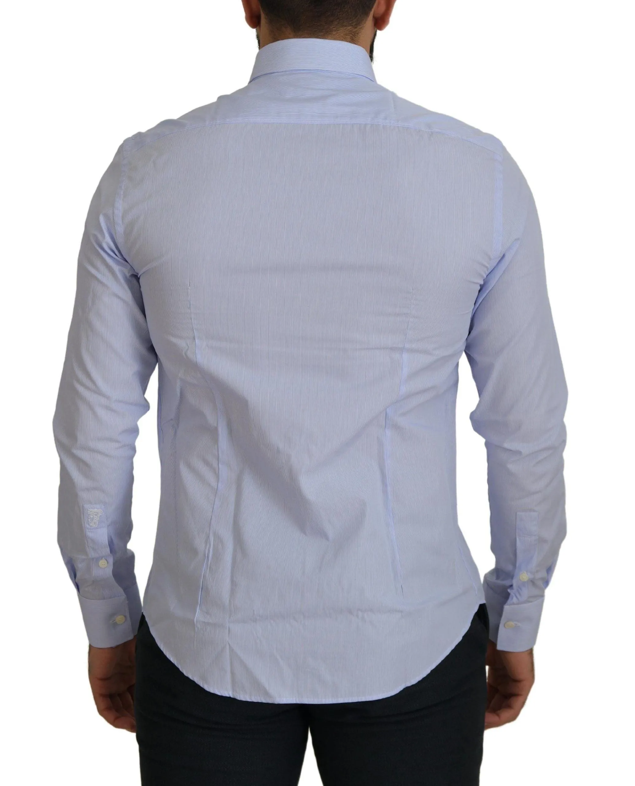 Versace Collection Light Blue Cotton Formal Men Shirt